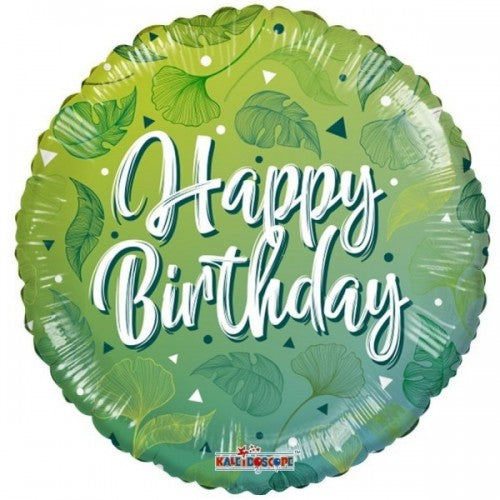 Folieballon happy birthday leafs - eco ballon