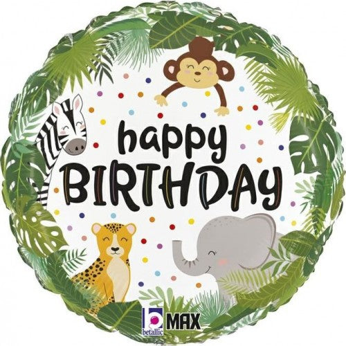 Folieballon happy birthday safari/jungle