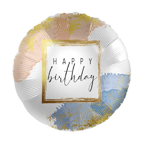 Folieballon happy birthday watercolor gold