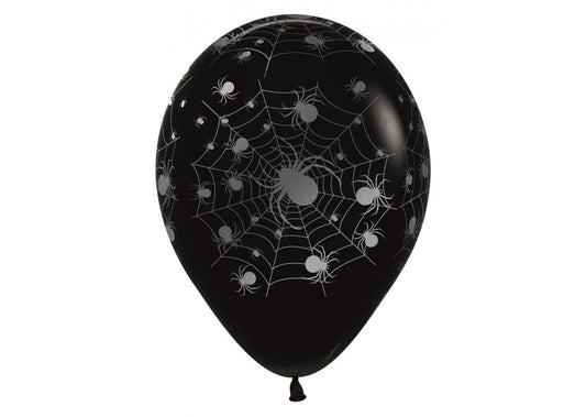 Bedrukte ballon: Spinnenweb, metallic inkt