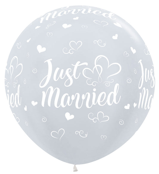 Bedrukte ballon: just married xl