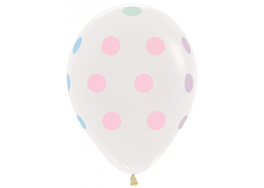 Bedrukte ballon: polka dots pastel