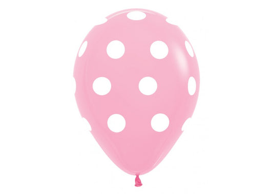 Bedrukte ballon: roze met witte dots