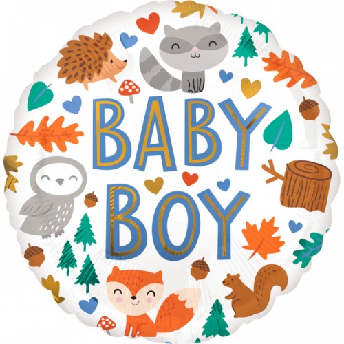 Folieballon baby boy woodland