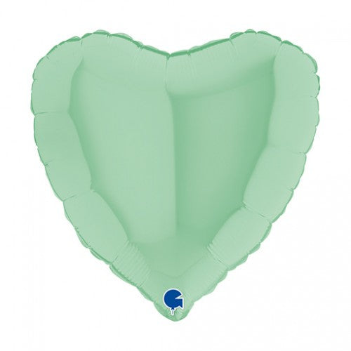 Folieballon hart mat groen