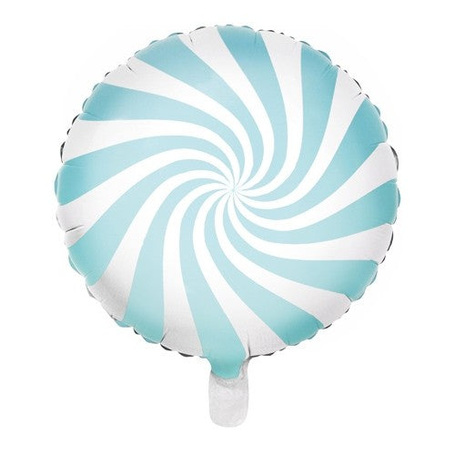 Folieballon rond snoep pastel blauw