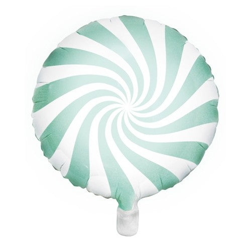 Folieballon rond snoep pastel groen