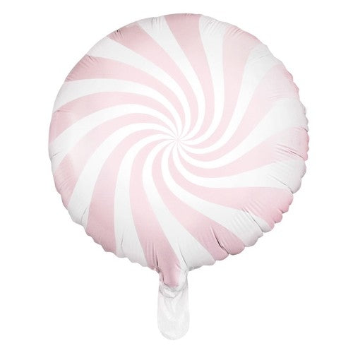 Folieballon rond snoep pastel roze