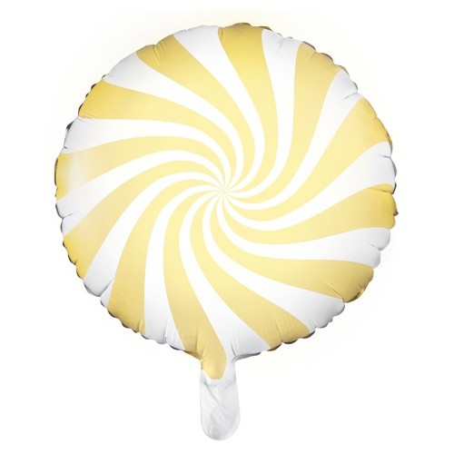 Folieballon rond snoep pastel geel